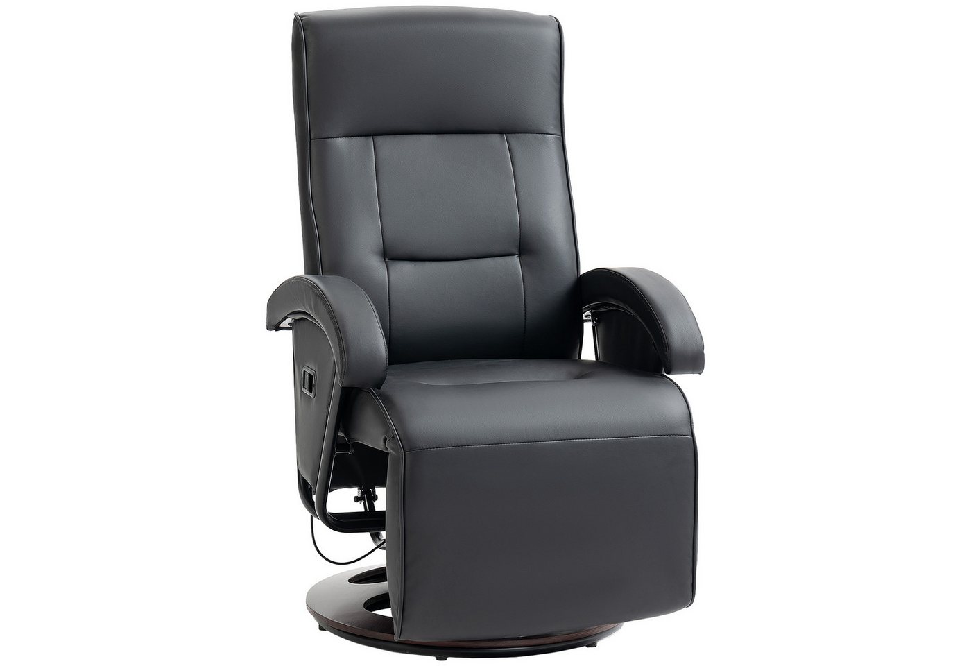 HOMCOM Relaxsessel Fernsehsessel mit Liegefunktion, Drehfunktion (Liegesessel, 1-St., TV-Sessel), für Wohnzimmer, Schlafzimmer, 86 x 66 x 107 cm, Schwarz von HOMCOM