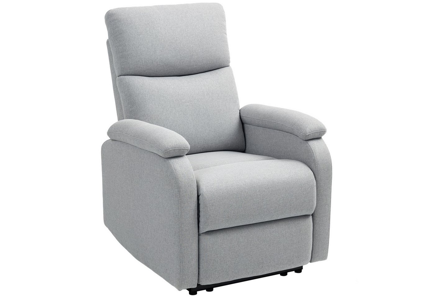 HOMCOM Relaxsessel Fernsehsessel mit Liegefunktion, Gepolstert TV-Sessel mit Leinenoptik (Liegesessel, 1-St., Ruhesessel), bis 150 kg belastbar für Wohnzimmer, Grau von HOMCOM