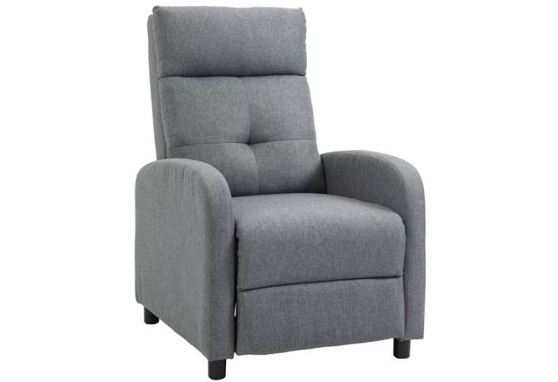 HOMCOM Relaxsessel Fernsehsessel mit Liegefunktion, Leinenoptik (TV-Sessel mit Taschenfederkern, 1-St., Ruhesessel), für Wohnzimmer, Schlafzimmer, Grau von HOMCOM
