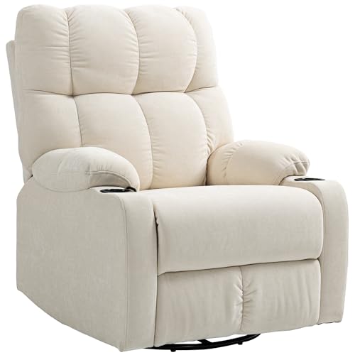 HOMCOM Relaxsessel Fernsehsessel mit Liegefunktion, Schaukelfunktion, Drehbar TV-Sessel mit Fußstütze, Taschenfederkern und Becherhalter, für Wohnzimmer, Beige HOMCOM Relaxsessel Fernsehsessel mit Liegefunktion, Schaukelfunktion, Drehbar TV-Sessel mit Fußstütze, Taschenfederkern und Becherhalter, für Wohnzimmer, Beige von HOMCOM