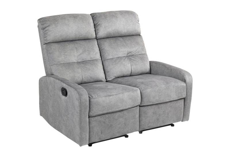 HOMCOM Relaxsessel Fernsehsessel mit Liegefunktion, Taschenfederkern (2 Sitzer Sofa TV-Sessel, 1-St., Zweisitzer Kinosessel), mit Fußablage für Wohnzimmer, Schlafzimmer, Grau von HOMCOM