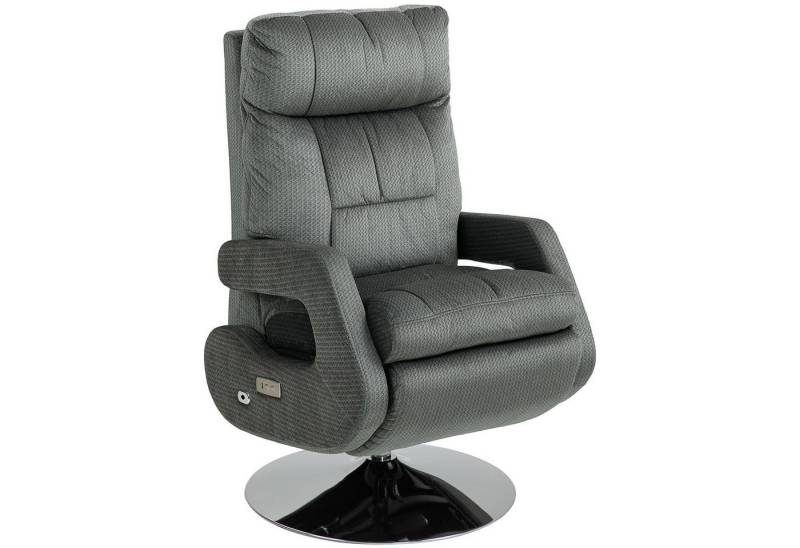 HOMCOM Relaxsessel Fernsehsessel mit Liegefunktion (Drehbar Liegesessel mit USB-Ladeanschluss, 1-St., Verstellbare Rückenlehne und Fußstütze), für Wohnzimmer, Dunkelgrau von HOMCOM