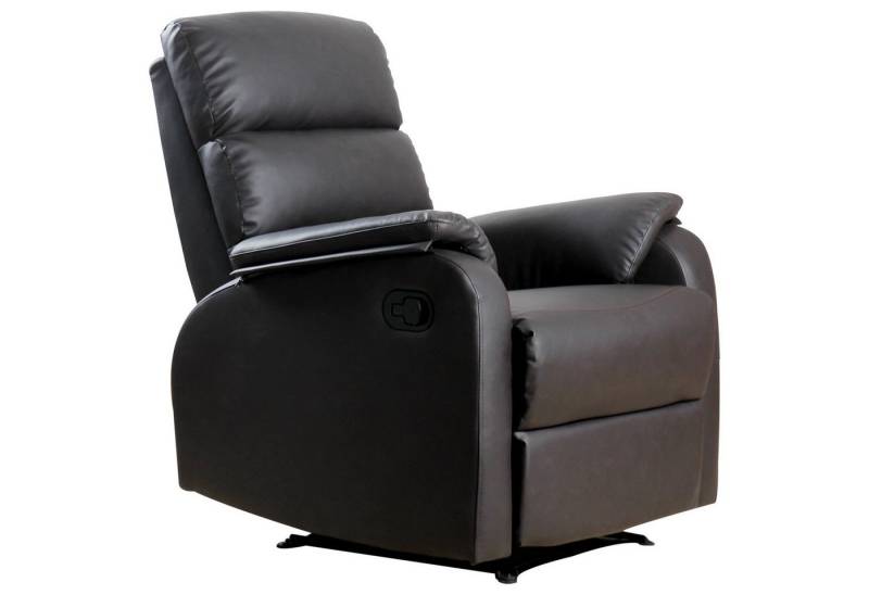 HOMCOM Relaxsessel Liegesessel Winkelschreibtisch mit PU-Ständer (Couch-Sessel, 1-St., Fernsehsessel), Kunstleder Stahl Braun 75 x 92 x 99 cm von HOMCOM