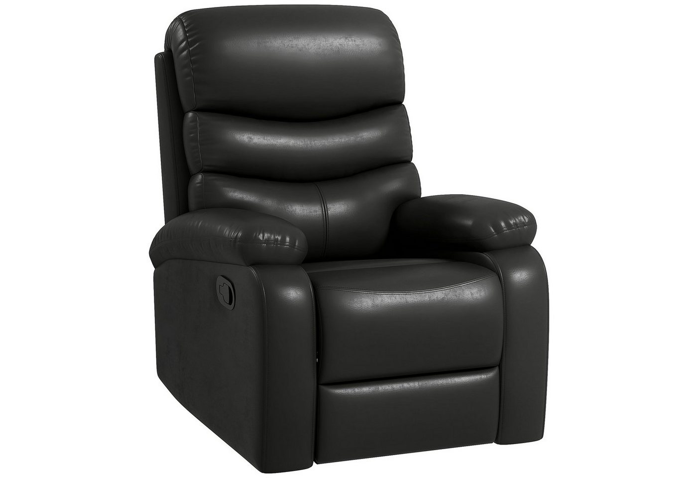 HOMCOM Relaxsessel Liegesessel Sessel mit Liegefunktion TV-Sessel mit 145° Neigungswinkel (Fernsehsessel, 1-St., Seniorensessel), bis 125 kg Belastbar, Schwarz 80 x 90 x 105 cm von HOMCOM