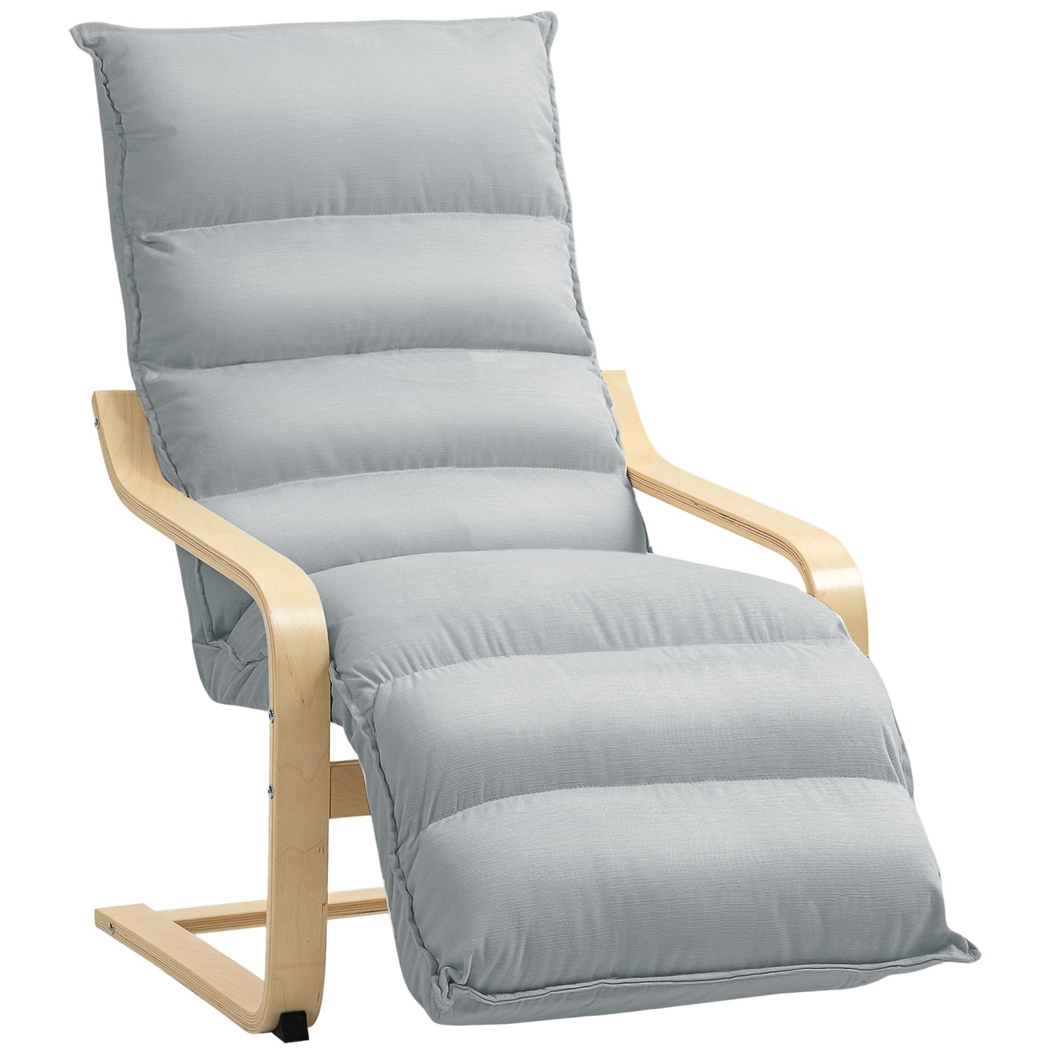 HOMCOM Relaxsessel Loungesessel Gepolstert Sessel mit Armlehne Lesesessel Hellgrau von HOMCOM