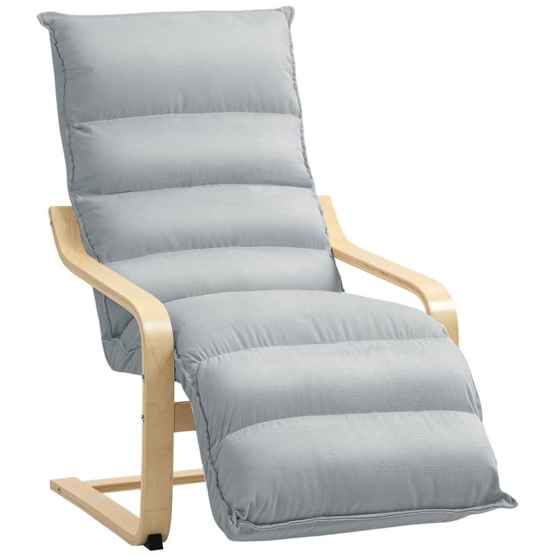 HOMCOM Relaxsessel Loungesessel Gepolstert Sessel mit Armlehne Lesesessel Hellgrau von HOMCOM