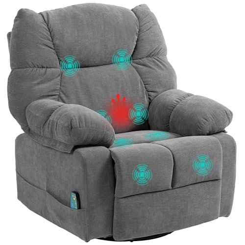 HOMCOM Relaxsessel Massagesessel Fernsehsessel mit Liegefunktion, Wärmefunktion, Schaukelfunktion, Drehbar TV Sessel mit Fußteil, Seitentasche Fernbedienung für Wohnzimmer, Dunkelgrau HOMCOM Relaxsessel Massagesessel Fernsehsessel mit Liegefunktion, Wärmefunktion, Schaukelfunktion, Drehbar TV Sessel mit Fußteil, Seitentasche Fernbedienung für Wohnzimmer, Dunkelgrau von HOMCOM