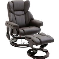 HOMCOM Relaxsessel Massagesessel mit Fußhocker und Liegefunktion, Kunstleder Braun 79x82x101 cm, komfortabel für Entspannung & Wellness   Aosom.de von HOMCOM
