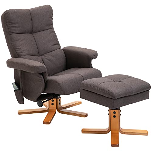 HOMCOM Relaxsessel mit Fußhocker, Stauraum, Elektrischer Massagesessel mit Liegefunktion, Drehbarer Fernsehsessel mit Seitentasche, Fernbedienung, Holzrahmen, Polyester, Braun HOMCOM Relaxsessel mit Fußhocker, Stauraum, Elektrischer Massagesessel mit Liegefunktion, Drehbarer Fernsehsessel mit Seitentasche, Fernbedienung, Holzrahmen, Polyester, Braun von HOMCOM