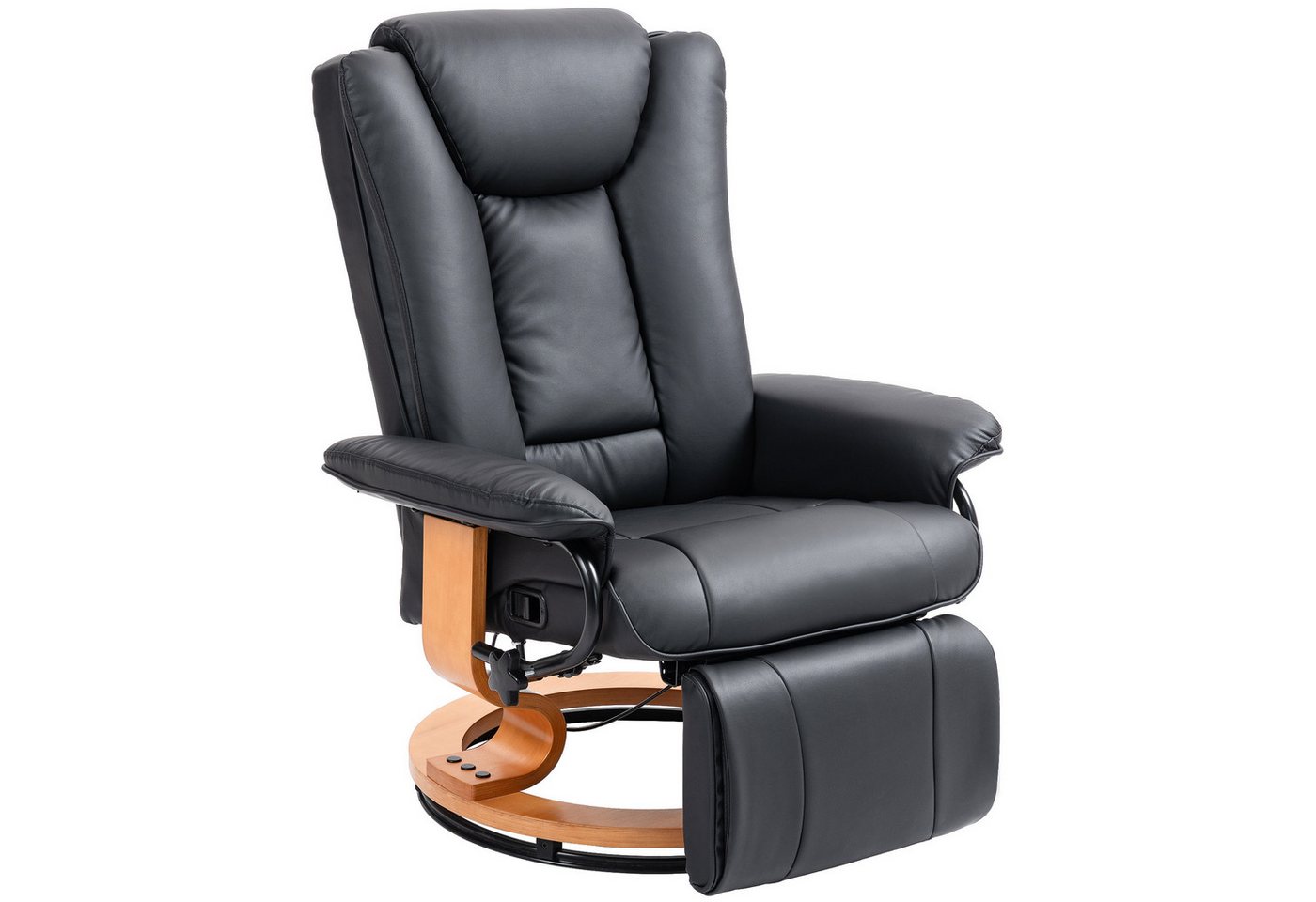 HOMCOM Relaxsessel Modernes Sessel mit Fußstütze (Liegesessel, 1-St., TV-Sessel), für Wohnzimmer, Schlafzimmer, Schwarz von HOMCOM