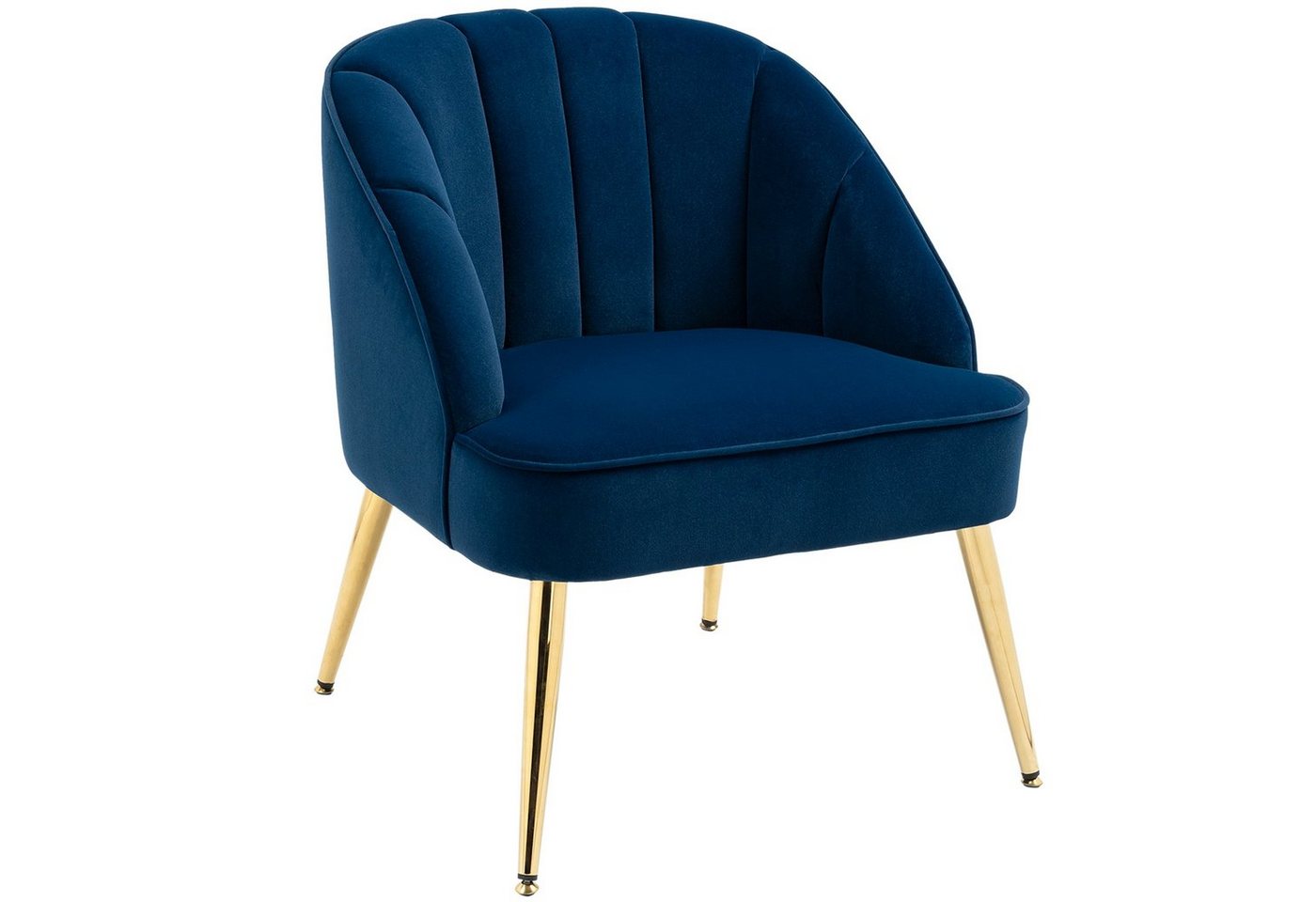 HOMCOM Relaxsessel Ohrensessel Sessel mit Stahlbeinen (Loungesessel, 1-St., Polstersessel), Dunkelblau, 65 x 64 x 77 cm von HOMCOM
