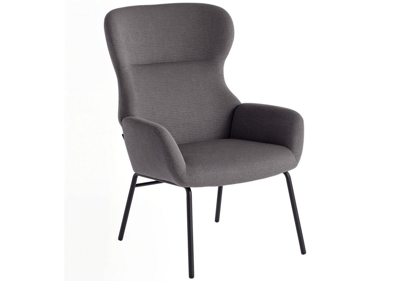 HOMCOM Relaxsessel Ohrensessel Wohnzimmer Sessel mit hoher Rückenlehne, Stahlbeine (Polstersessel, 1-St., Loungesessel), Lesesessel für Schlafzimmer Dunkelgrau von HOMCOM