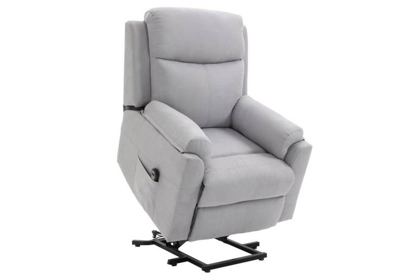 HOMCOM Relaxsessel TV-Sessel mit Schlaffunktion, Liegefunktion (Fernsehsessel, 1-St., Aufstehesessel), für Wohnbereich, Hellgrau von HOMCOM