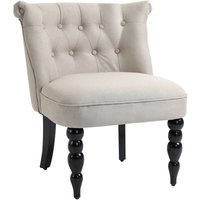 Relaxsessel Vintage Ruhesessel Relaxstuhl Polstersessel Esszimmerstuhl Leinenbezug Holzgestell Beige+Schwarz 67 x 67 x 78 cm - Homcom von HOMCOM