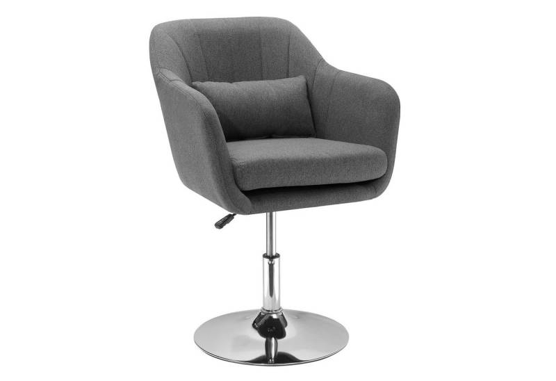 HOMCOM Relaxsessel höhenverstellbarer Bürostuhl (Drehhocker, 1-St., Arbeitshocker mit Lendenwirbelstütze), Stahl, Dunkelgrau, 60 x 60 x 79-91 cm von HOMCOM