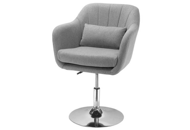 HOMCOM Relaxsessel höhenverstellbarer Bürostuhl (Drehhocker, 1-St., Arbeitshocker mit Lendenwirbelstütze), Stahl, Grau, 60 x 60 x 79-91 cm von HOMCOM
