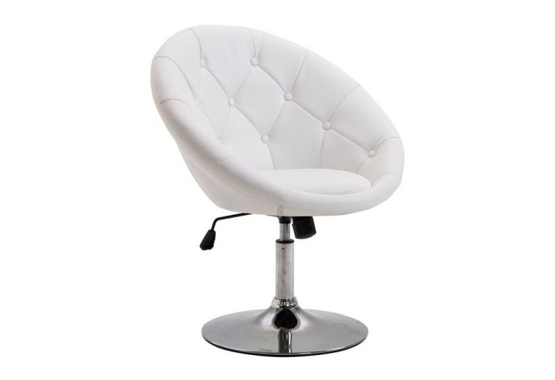 HOMCOM Relaxsessel höhenverstellbarer Drehhocker Drehstuhl (Relaxstuhl, 1-St., Arbeitshocker), Weiß, 71 x 59 x 78-90 cm von HOMCOM