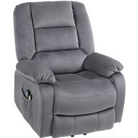 HOMCOM Relaxsessel mit Aufstehhilfe Elektrisch Fernsehsessel mit Vibrationsmassage, Liegefunktion, Massagesessel mit Wärme, Fußteil, Seitentasche, Timer, Dunkelgrau   Aosom von HOMCOM