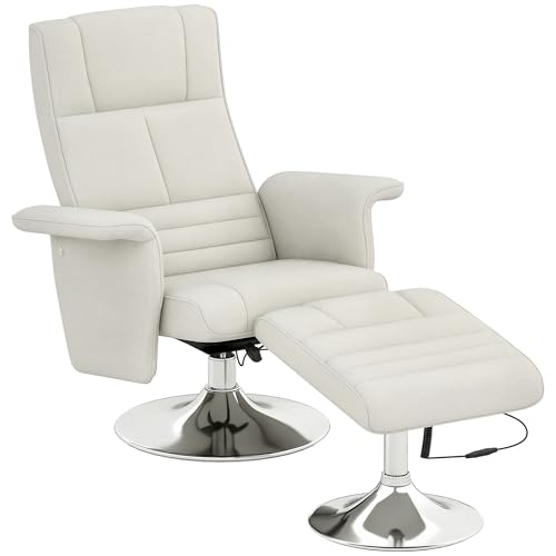 HOMCOM Relaxsessel mit Fußhocker, Massagesessel mit Vibrationsmassage, Liegefunktion, Elektrischer Liegesessel mit Fernbedienung, Fernsehsessel mit Leinenoptik, Stahl, Cremeweiß HOMCOM Relaxsessel mit Fußhocker, Massagesessel mit Vibrationsmassage, Liegefunktion, Elektrischer Liegesessel mit Fernbedienung, Fernsehsessel mit Leinenoptik, Stahl, Cremeweiß von HOMCOM