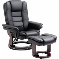 HOMCOM Relaxsessel mit Fußhocker, Rückenlehne bis zu 135° verstellbar, 360°-Drehfunktion, gepolsterter Komfortsitz, synthetischer Bezug, für Wohnzimmer, Schlafzimmer, Büro, schwarz Aosom HOMCOM Relaxsessel mit Fußhocker, Rückenlehne bis zu 135° verstellbar, 360°-Drehfunktion, gepolsterter Komfortsitz, synthetischer Bezug, für Wohnzimmer, Schlafzimmer, Büro, schwarz Aosom von HOMCOM