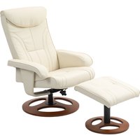HOMCOM Relaxsessel mit Fußhocker Liegesessel relaxend Sessel mit bis zu 135° verstellbarer Rückenlehne - synthetischer Bezug und Holzsockel - für Wohnzimmer, Schlafzimmer, Weiß Aosom HOMCOM Relaxsessel mit Fußhocker Liegesessel relaxend Sessel mit bis zu 135° verstellbarer Rückenlehne - synthetischer Bezug und Holzsockel - für Wohnzimmer, Schlafzimmer, Weiß Aosom von HOMCOM