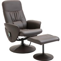 HOMCOM 2-St TV Sessel mit Liegefunktion 360° drehbar Relaxsessel mit 10 Massagepunkten Kunstleder in Braun B76 x T81 x H105 cm   Aosom.de von HOMCOM