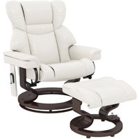 HOMCOM Relaxsessel mit Hocker, 360°drehbarer Fernsehsessel mit Massage, Liegefunktion, Massagesessel mit Seitentasche, Liegesessel, Kunstleder für HOMCOM Relaxsessel mit Hocker, 360°drehbarer Fernsehsessel mit Massage, Liegefunktion, Massagesessel mit Seitentasche, Liegesessel, Kunstleder für von HOMCOM