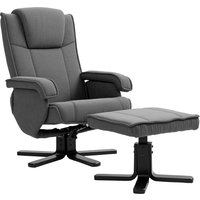 HOMCOM Relaxsessel mit Hocker, 360°drehbarer Fernsehsessel mit Verstellbar Rückenlehne, Liegefunktion, Wippfunktion, TV-Sessel mit Samtoptik, Kopfstütze für Wohnzimmer, Dunkelgrau   Aosom von HOMCOM