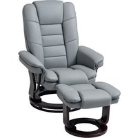 HOMCOM Relaxsessel mit Hocker 360°Drehbarer Fernsehsessel mit Liegefunktion TV-Sessel Ruhesessel bis 130 kg belastbar für Wohnzimmer Kunstleder, Grau HOMCOM Relaxsessel mit Hocker 360°Drehbarer Fernsehsessel mit Liegefunktion TV-Sessel Ruhesessel bis 130 kg belastbar für Wohnzimmer Kunstleder, Grau von HOMCOM
