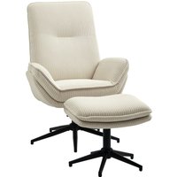 HOMCOM Relaxsessel mit Hocker 360°Drehbarer Fernsehsessel mit Liegefunktion TV-Sessel mit Cord-Optik, Ruhesessel für Wohnzimmer, Schlafzimmer, Beige Aosom HOMCOM Relaxsessel mit Hocker 360°Drehbarer Fernsehsessel mit Liegefunktion TV-Sessel mit Cord-Optik, Ruhesessel für Wohnzimmer, Schlafzimmer, Beige Aosom von HOMCOM