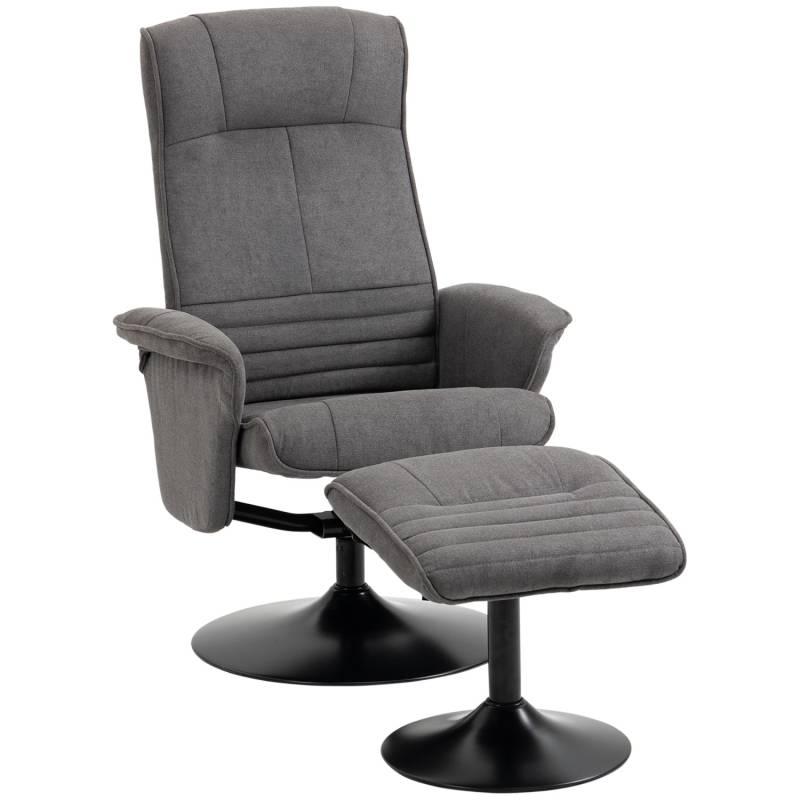 HOMCOM Relaxsessel mit Hocker Drehbar bis 150 kg Belastbar von HOMCOM