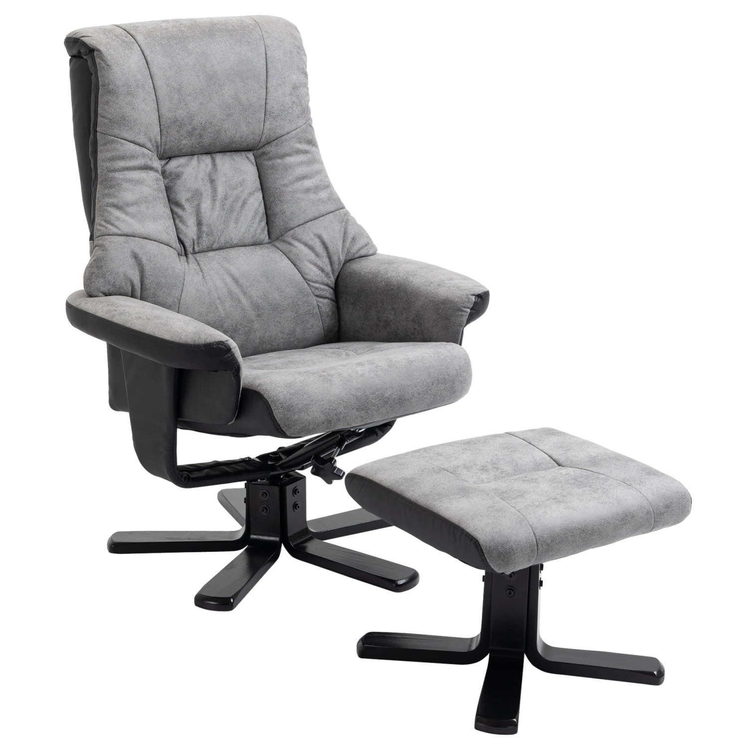 HOMCOM Relaxsessel mit Hocker Drehbar mit Liegefunktion Grau 78 x 82,5 x 109 cm HOMCOM Relaxsessel mit Hocker Drehbar mit Liegefunktion Grau 78 x 82,5 x 109 cm von HOMCOM
