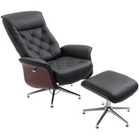 HOMCOM Relaxsessel mit Hocker Fernsehsessel Polstersessel 360° drehbar 145° neigbar mit Retro-Design Chesterfield PU-Bezug Holzverkleidung Metallfuß HOMCOM Relaxsessel mit Hocker Fernsehsessel Polstersessel 360° drehbar 145° neigbar mit Retro-Design Chesterfield PU-Bezug Holzverkleidung Metallfuß von HOMCOM