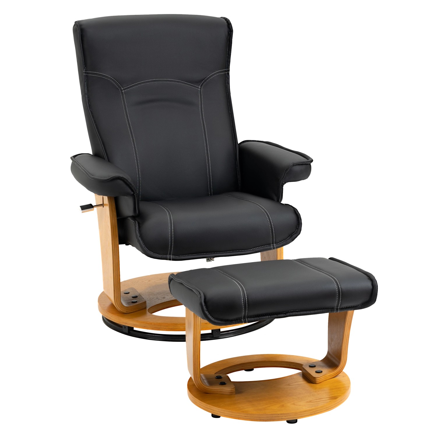 HOMCOM Relaxsessel mit Hocker Liegefunktion Drehbar Belastbar Kunstleder Schwarz HOMCOM Relaxsessel mit Hocker Liegefunktion Drehbar Belastbar Kunstleder Schwarz von HOMCOM