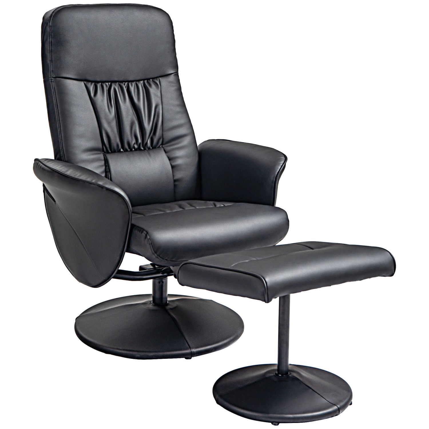 HOMCOM Relaxsessel mit Hocker Liegefunktion Drehbar Kunstleder Schwarz HOMCOM Relaxsessel mit Hocker Liegefunktion Drehbar Kunstleder Schwarz von HOMCOM