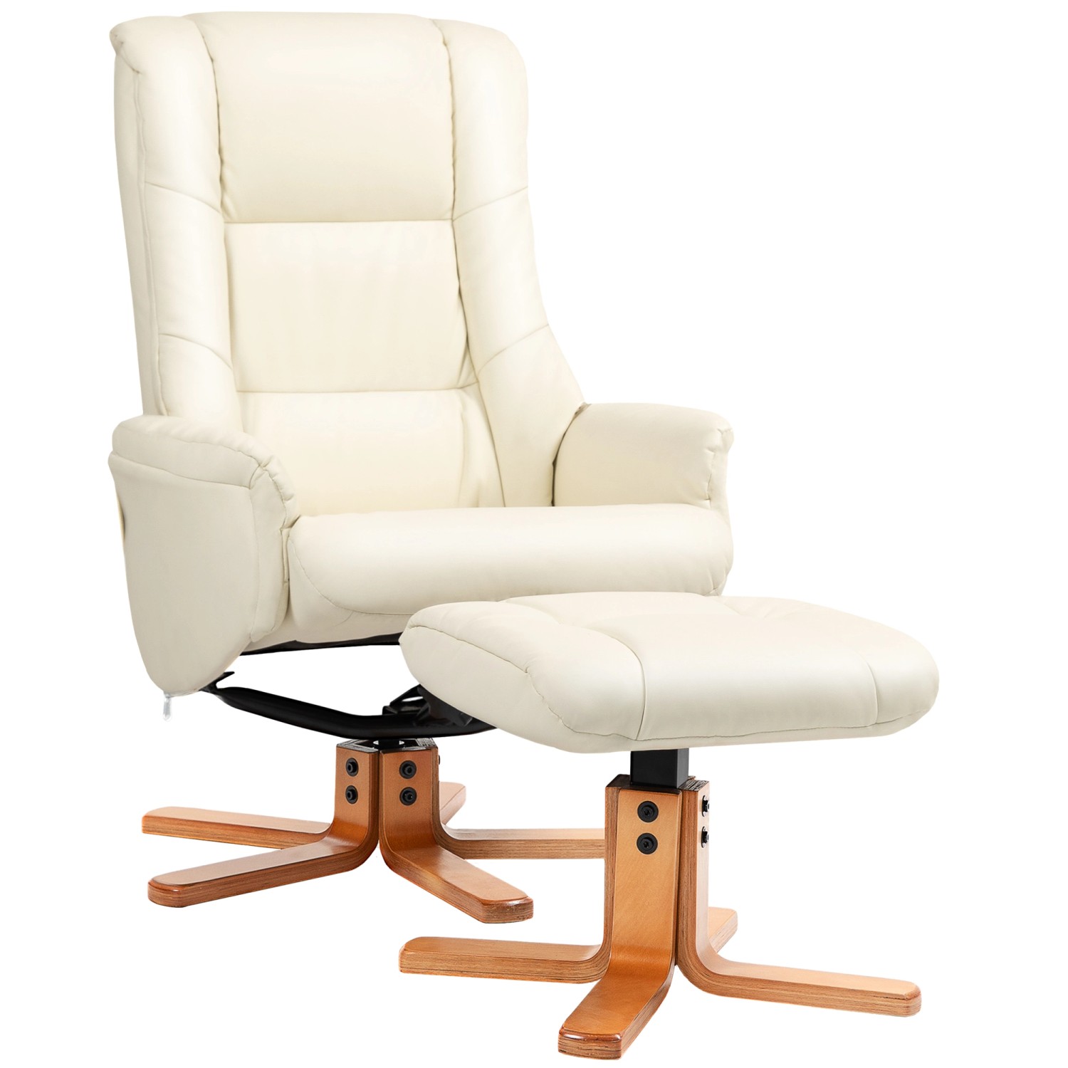 HOMCOM Relaxsessel mit Hocker Liegefunktion Wippfunktion Kunstleder Cremeweiß HOMCOM Relaxsessel mit Hocker Liegefunktion Wippfunktion Kunstleder Cremeweiß von HOMCOM