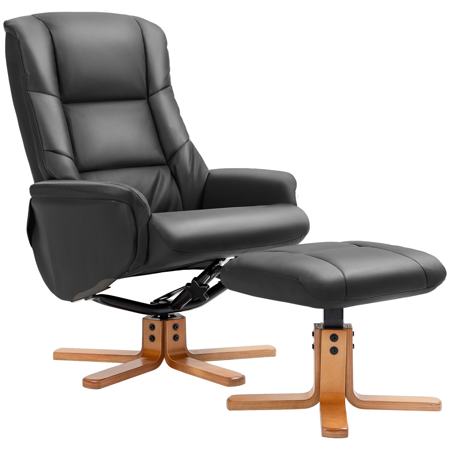HOMCOM Relaxsessel mit Hocker Liegefunktion Wippfunktion Kunstleder Schwarz HOMCOM Relaxsessel mit Hocker Liegefunktion Wippfunktion Kunstleder Schwarz von HOMCOM