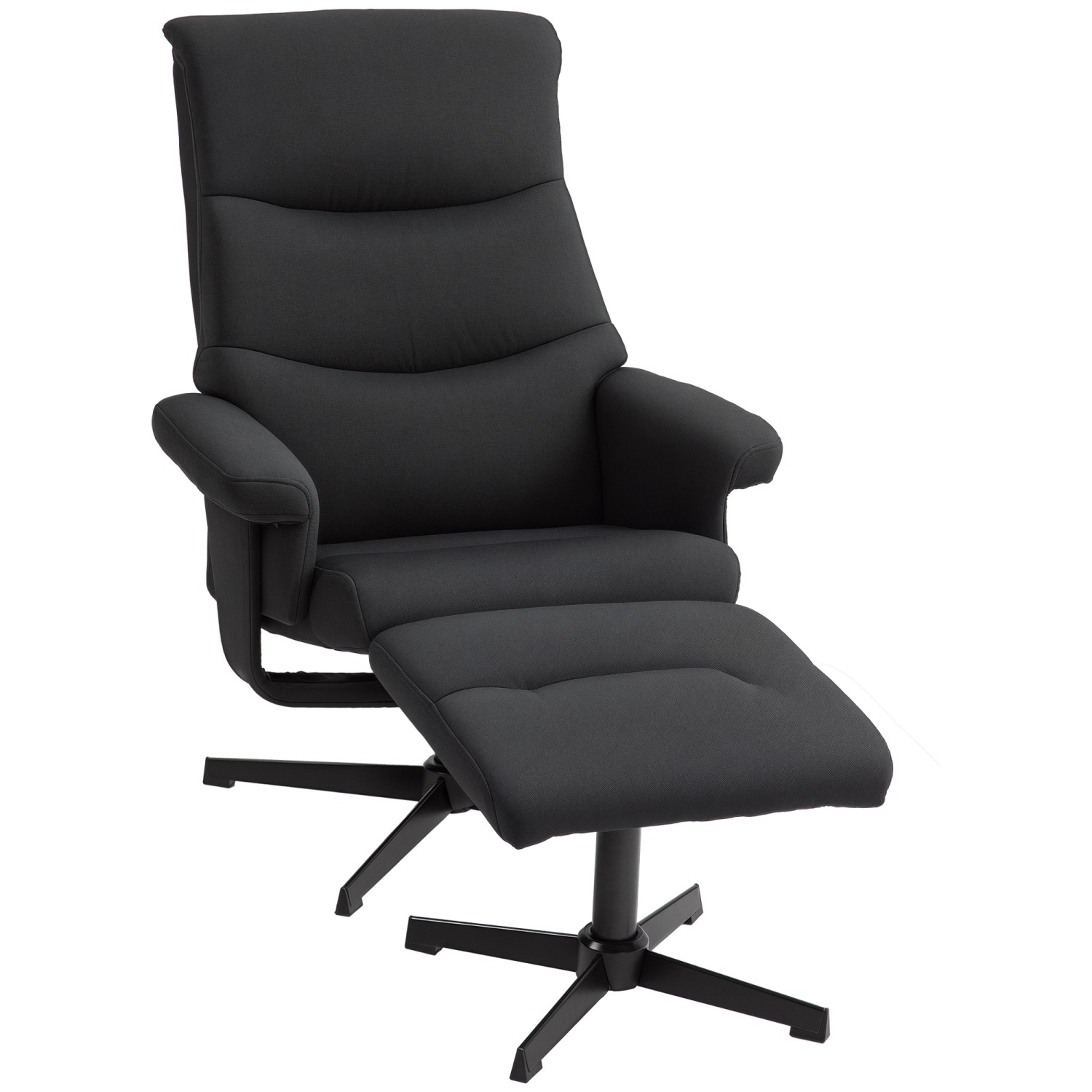 HOMCOM Relaxsessel mit Hocker Polyester Schwarz 74L x 81B x 102H cm HOMCOM Relaxsessel mit Hocker Polyester Schwarz 74L x 81B x 102H cm von HOMCOM