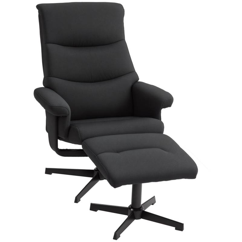 HOMCOM Relaxsessel mit Hocker Polyester Schwarz 74L x 81B x 102H cm HOMCOM Relaxsessel mit Hocker Polyester Schwarz 74L x 81B x 102H cm von HOMCOM