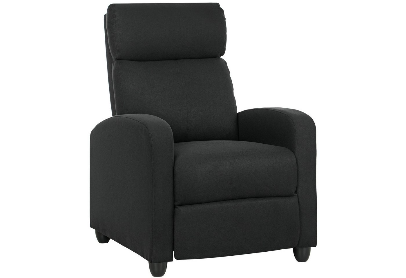 HOMCOM Relaxsessel mit Liegefunktion, Leinenoptik, Fußstütze (gepolstert TV-Sessel, 1-St., Fernsehsessel), für Wohnzimmer, Schlafzimmer, Schwarz von HOMCOM