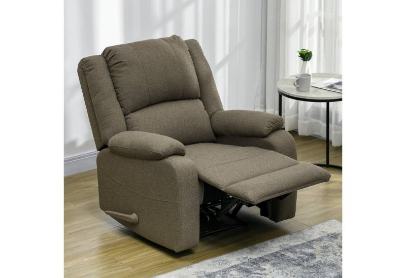 HOMCOM Relaxsessel mit Liegefunktion, Liegesessel bis 150 kg Belastbar (Fernsehsessel, 1-St., Ruhesessel), für Wohnzimmer, Schlafzimmer, Braun von HOMCOM