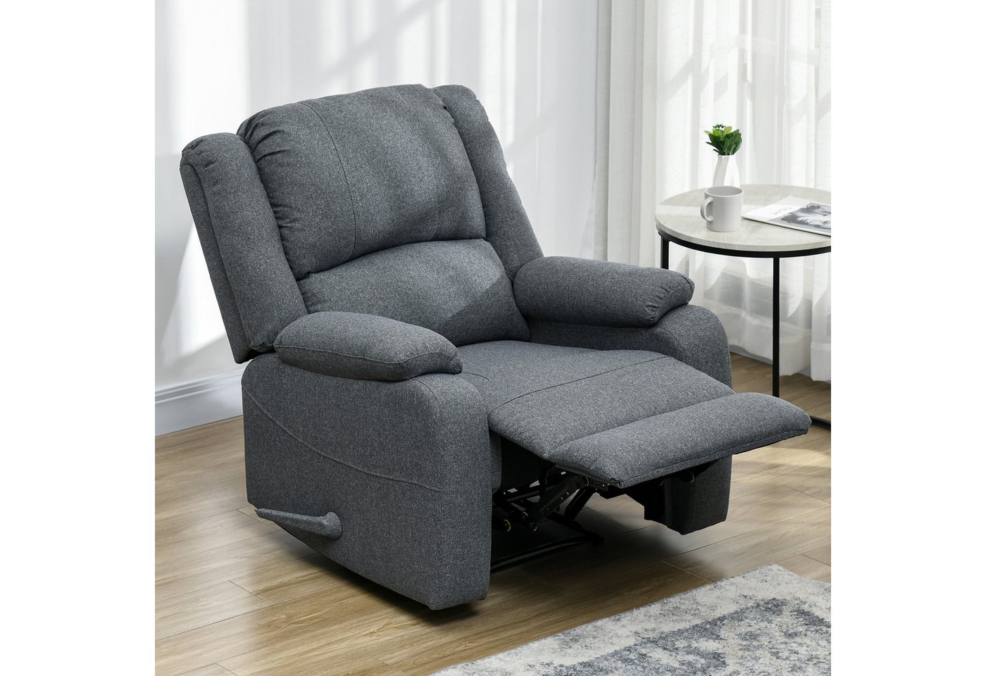 HOMCOM Relaxsessel mit Liegefunktion, Liegesessel bis 150 kg Belastbar (Fernsehsessel, 1-St., Ruhesessel), für Wohnzimmer, Schlafzimmer, Braun von HOMCOM