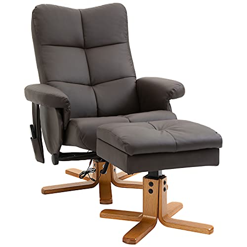 HOMCOM Massagesessel mit Hocker, Stauraum 360° drehbarer Elektrischer Relaxsessel mit Liegefunktion, TV-Sessel Fernsehsessel mit Seitentasche Fernbedienung für Wohnzimmer, Kunstleder, Braun HOMCOM Massagesessel mit Hocker, Stauraum 360° drehbarer Elektrischer Relaxsessel mit Liegefunktion, TV-Sessel Fernsehsessel mit Seitentasche Fernbedienung für Wohnzimmer, Kunstleder, Braun von HOMCOM