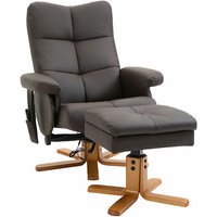 Homcom - Relaxsessel mit Liegefunktion Massagesessel mit Fußhocker Fernsehsessel tv Sessel 145°-Neigung Liegesessel Ergonomischer Stuhl mit 10 von HOMCOM