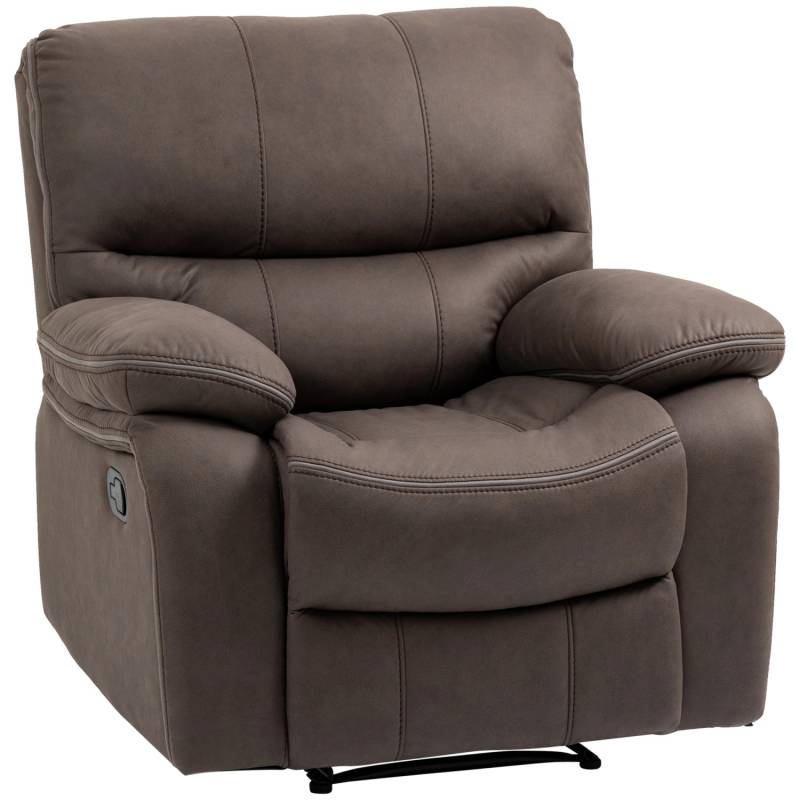 HOMCOM Relaxsessel mit Liegefunktion Polyester Schaumstoff 97L x 90B x 96H cm Braun von HOMCOM