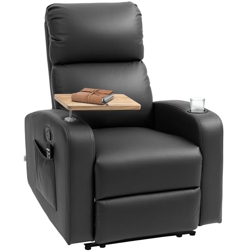 HOMCOM Relaxsessel mit Massagefunktion, Fernsehsessel mit Liegefunktion, Drehbarem Tisch, Massagesessel, Ruhesessel mit Fernbedienung, Feder, Seitentasche und Becherhalter, Mikrofaser, Schwarz HOMCOM Relaxsessel mit Massagefunktion, Fernsehsessel mit Liegefunktion, Drehbarem Tisch, Massagesessel, Ruhesessel mit Fernbedienung, Feder, Seitentasche und Becherhalter, Mikrofaser, Schwarz von HOMCOM