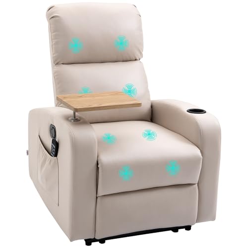 HOMCOM Relaxsessel mit Massagefunktion, Fernsehsessel mit Liegefunktion, Drehbarem Tisch, Massagesessel, Ruhesessel mit Fernbedienung, Feder, Seitentasche und Becherhalter, Mikrofaser, Beige HOMCOM Relaxsessel mit Massagefunktion, Fernsehsessel mit Liegefunktion, Drehbarem Tisch, Massagesessel, Ruhesessel mit Fernbedienung, Feder, Seitentasche und Becherhalter, Mikrofaser, Beige von HOMCOM