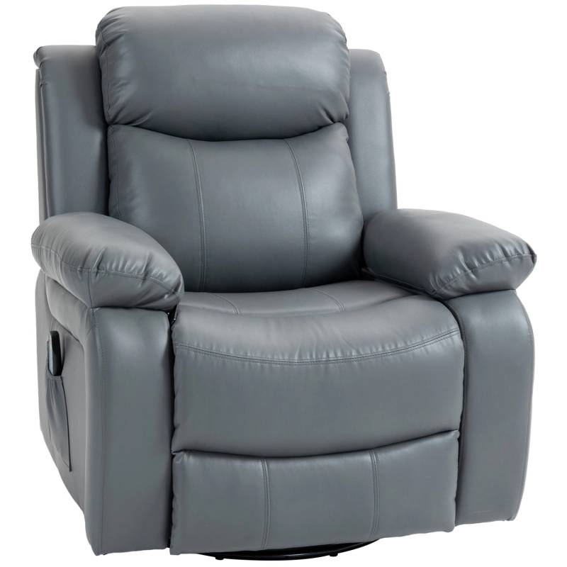 HOMCOM Relaxsessel mit Massagefunktion Elektrisch Drehbar Kunstleder von HOMCOM