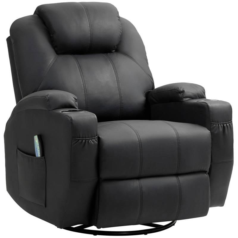 HOMCOM Relaxsessel mit Massagefunktion Elektrisch mit Federsystem Schwarz von HOMCOM