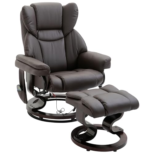 HOMCOM Relaxsessel mit Fußhocker, Elektrischer Fernsehsessel mit Liegefunktion, Drehbarer Massagesessel mit Fernbedienung, Seitentasche, für Wohnzimmer, Kunstleder, Braun HOMCOM Relaxsessel mit Fußhocker, Elektrischer Fernsehsessel mit Liegefunktion, Drehbarer Massagesessel mit Fernbedienung, Seitentasche, für Wohnzimmer, Kunstleder, Braun von HOMCOM